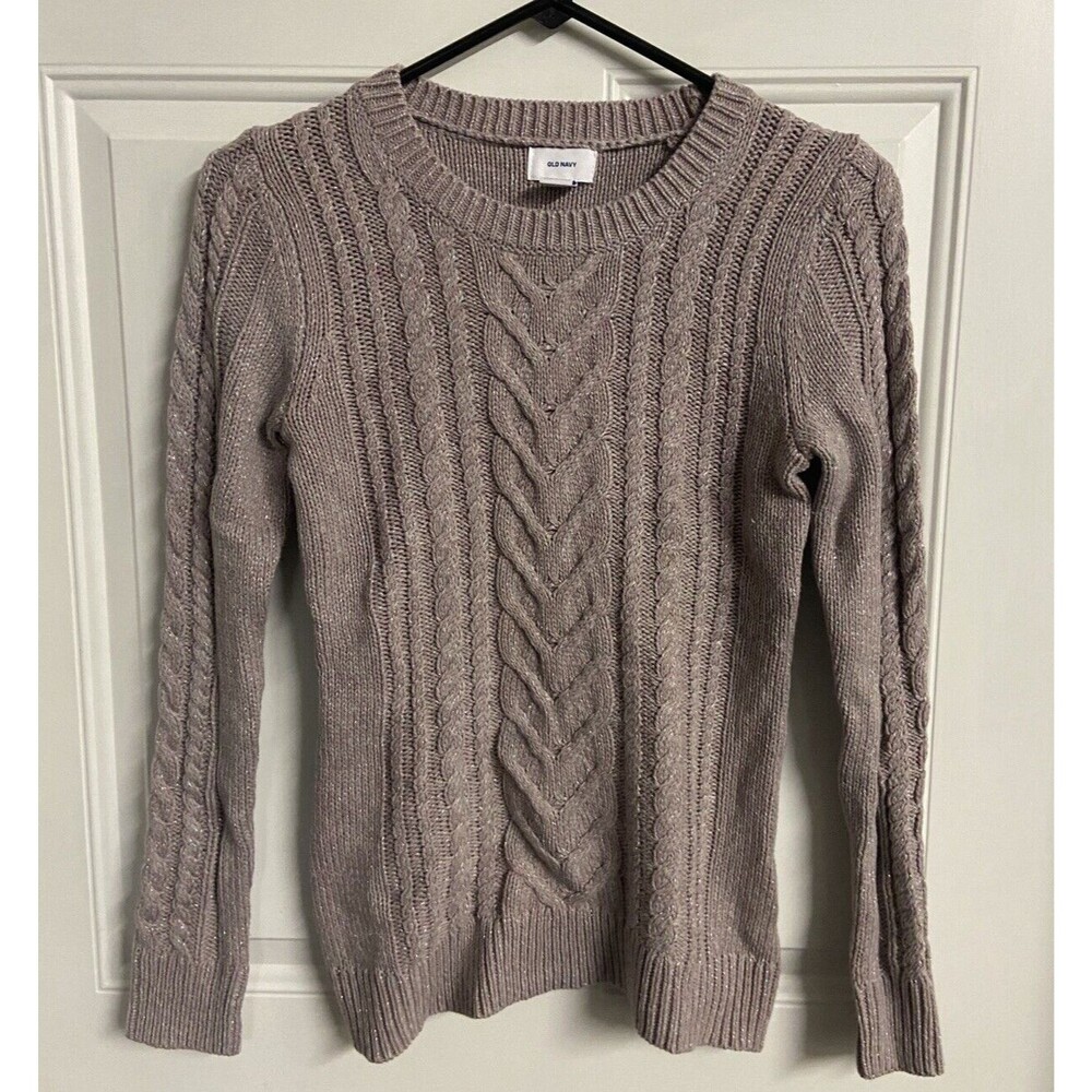 Old Navy Sweater Womens Xtra Small Round Neck Chunkycore Pullover Cable Knit